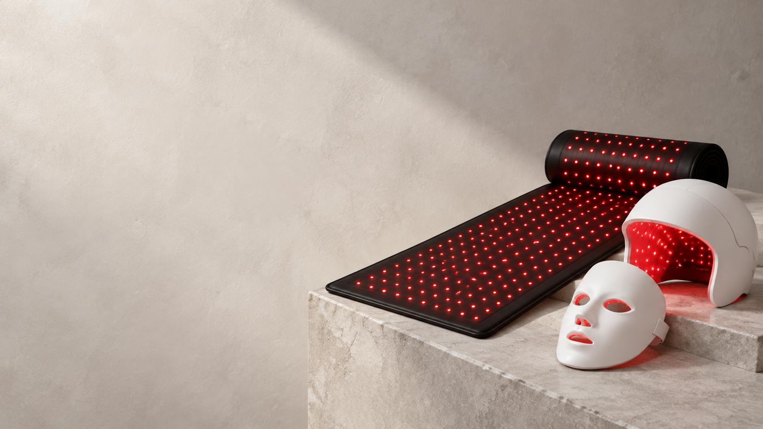 Longevia red light mat, helmet and face mask